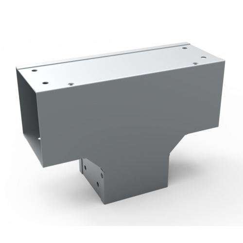 Tee horizontal para ducto cuadrado de 3x3″