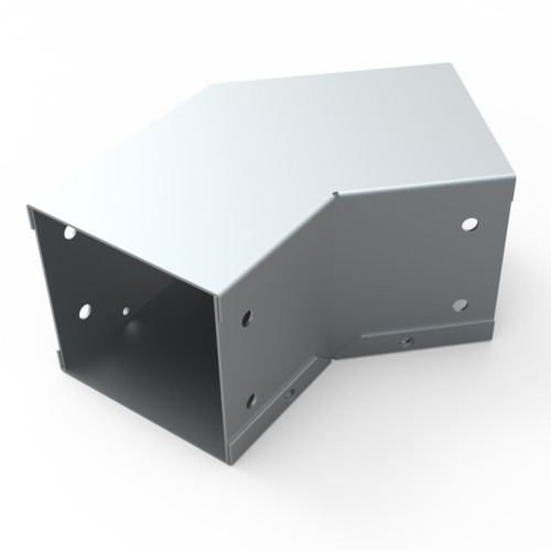 Codo a 45º horizontal para ducto cuadrado de 8x8″