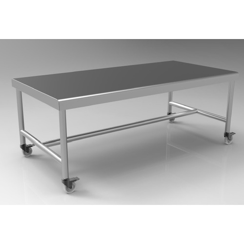 Mesa móvil en acero inoxidable, dimensiones 450x2000x1000 mm, modelo ME-20010045